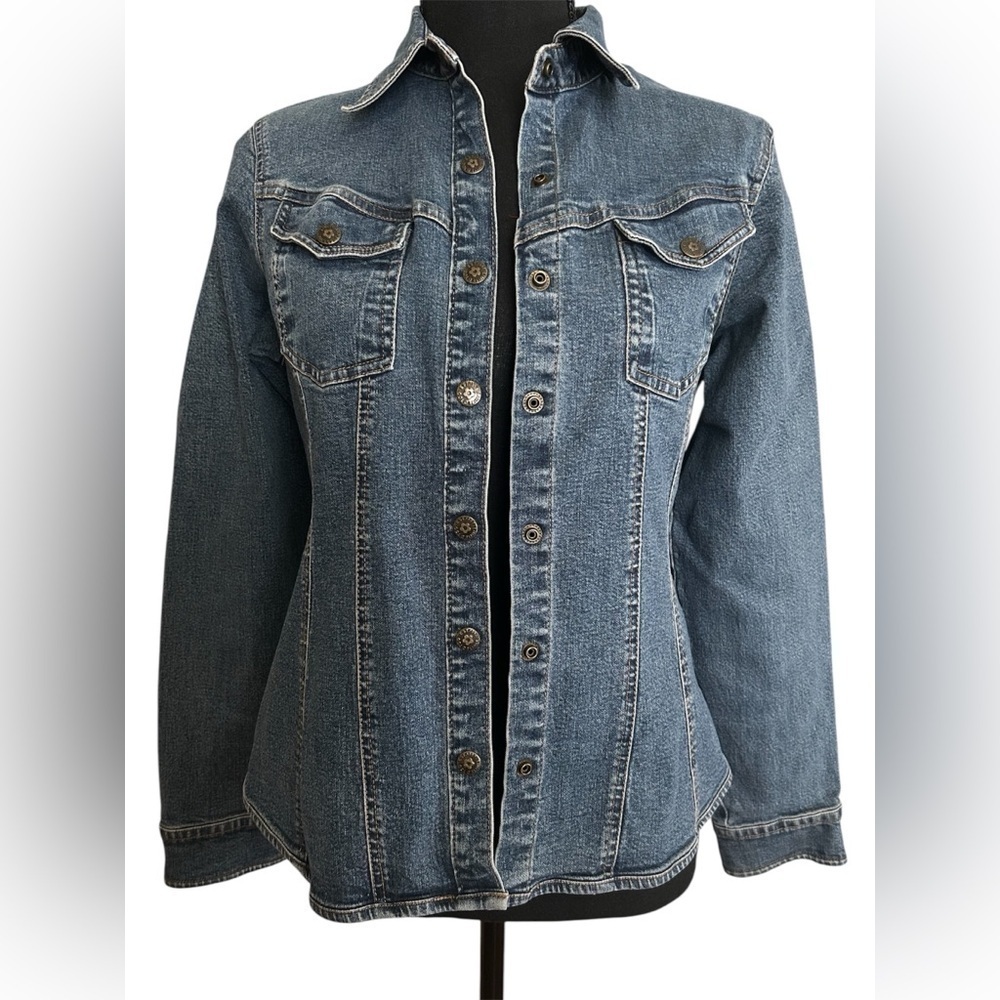 Limited Too Y2K Fitted Stretch Denim Jacket Button Front Size XXL